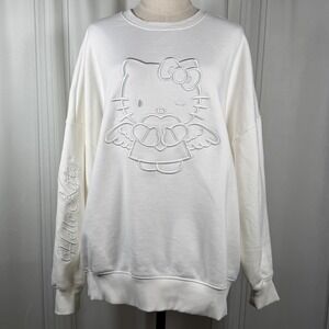 Angel Hello Kitty Embroidered Pullover Sweatshirt‎ Plus OX